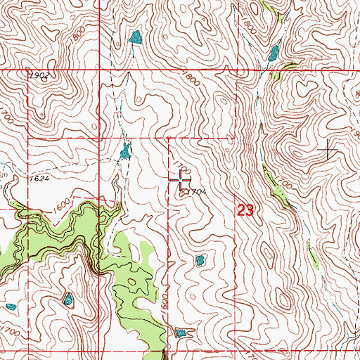 Topographic Map of Fred Kerner Number 1 Dam, SD
