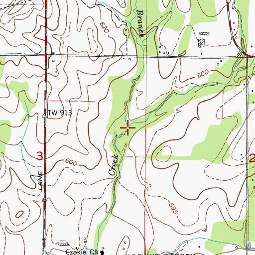Topographic Map of Round Island Branch, AL