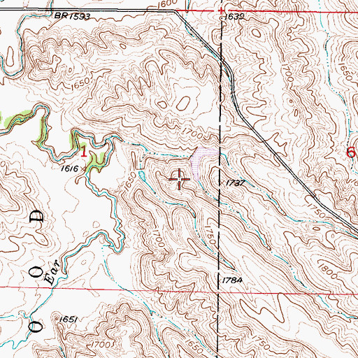 Topographic Map of Lee Calhoon 2 Dam, SD