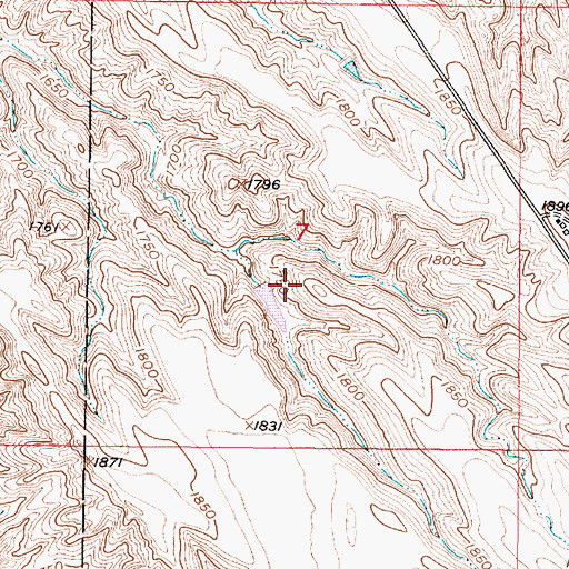 Topographic Map of Lee Calhoon 1 Dam, SD