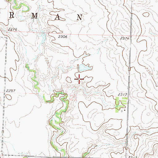 Topographic Map of Jake Kern Dam, SD