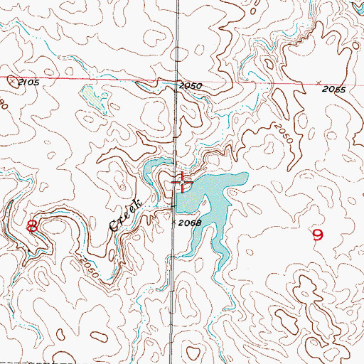 Topographic Map of Chris Mehloff Dam, SD