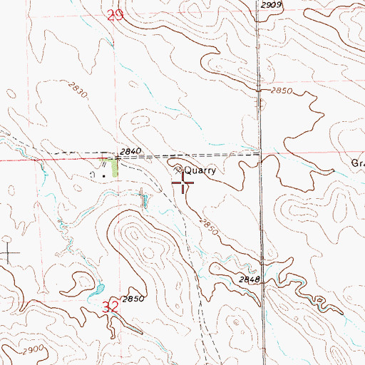 Topographic Map of Nygaard Leaky Dam, SD