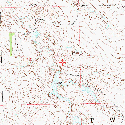 Topographic Map of Crooked Dam, SD