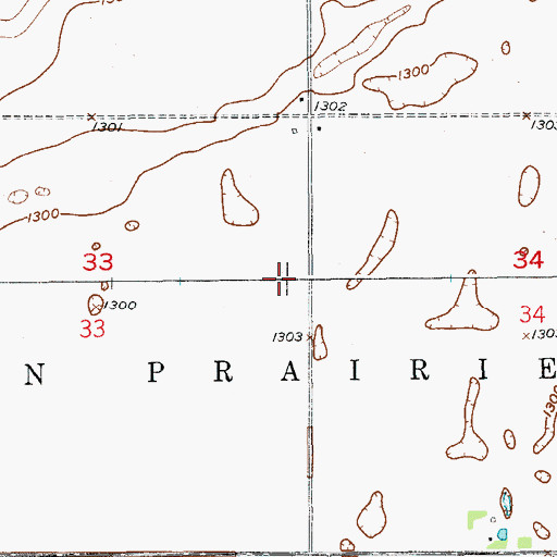 Topographic Map of Ott Landing Strip (historical), SD