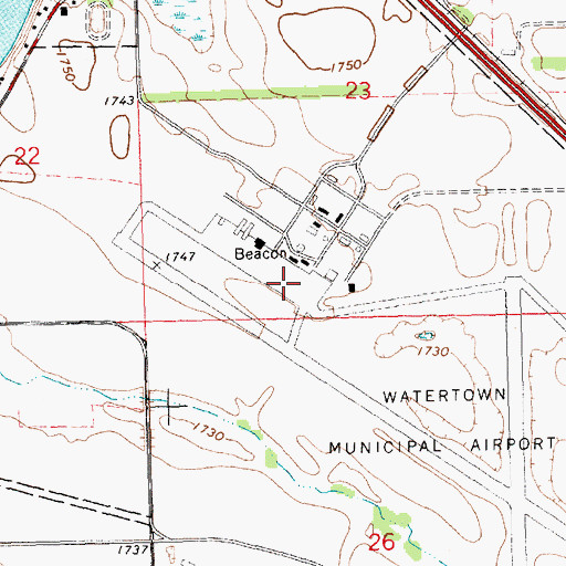 Topographic Map of Watertown Regional Airport, SD