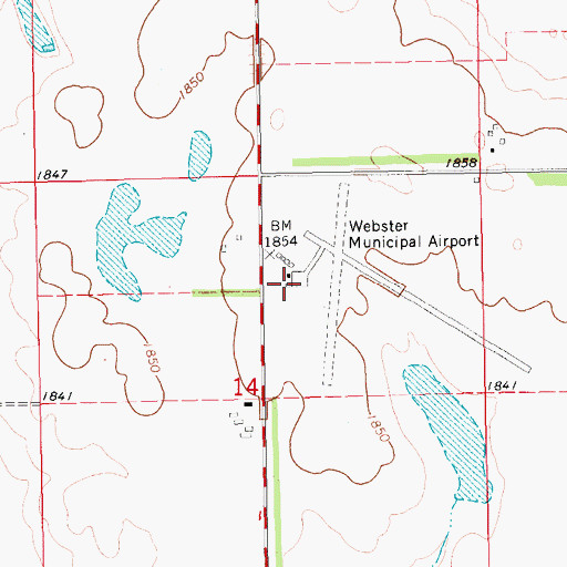 Topographic Map of The Sigurd Anderson Airport, SD