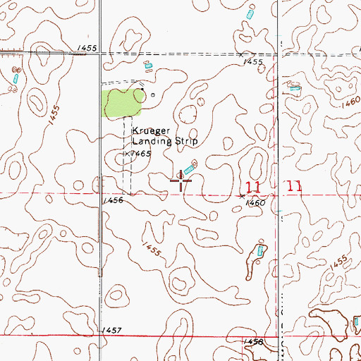 Topographic Map of Krueger Landing Strip (historical), SD