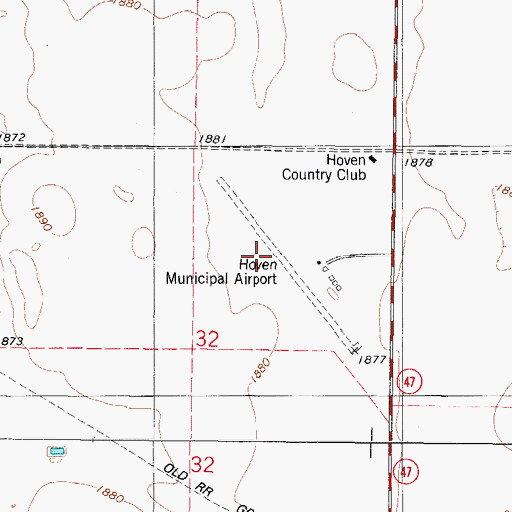 Topographic Map of Harer Farm Strip (historical), SD