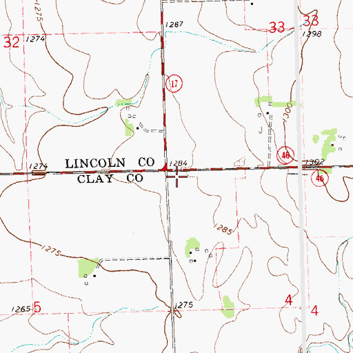 Topographic Map of Ward Airfield (historical), SD