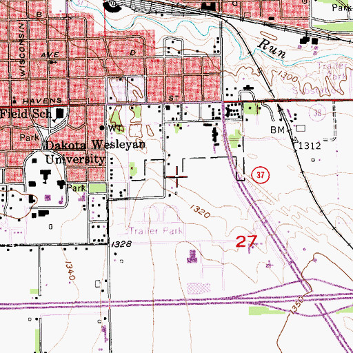 Topographic Map of Telstar Landing Field (historical), SD