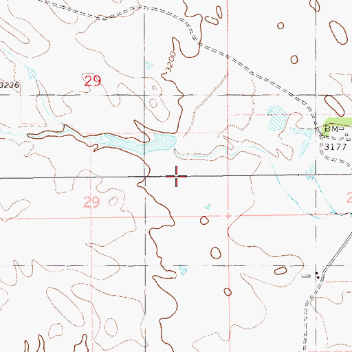 Topographic Map of Evenson North Irrigation Dam, SD
