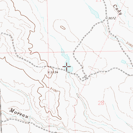 Topographic Map of Moreau Shed Dam, SD