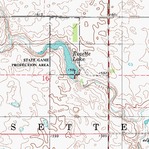 Topographic Map of Rosette Dam, SD