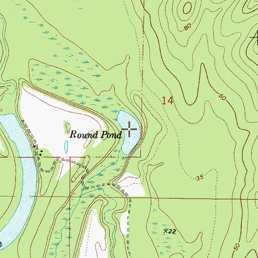 Topographic Map of Round Pond, AL