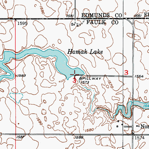 Topographic Map of Hamak Dam, SD