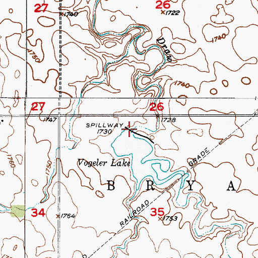 Topographic Map of Vogeler Lake Dam, SD