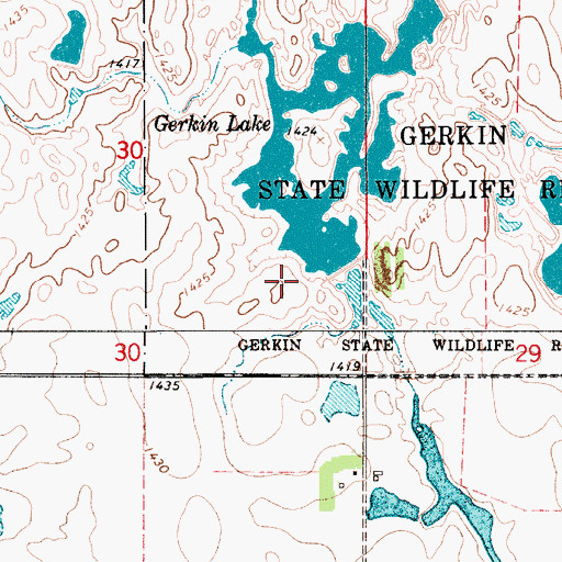 Topographic Map of Gerkin Refuge Number 3 Dam, SD