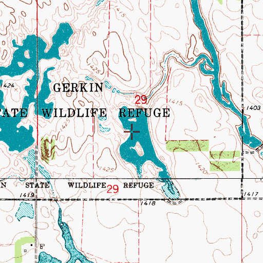 Topographic Map of Gerkin Refuge Number 1 Dam, SD