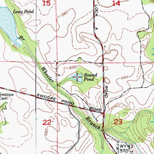 Topographic Map of Round Pond, AL