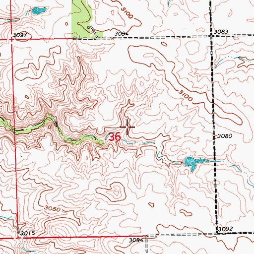 Topographic Map of Bruch Brothers Dam, SD