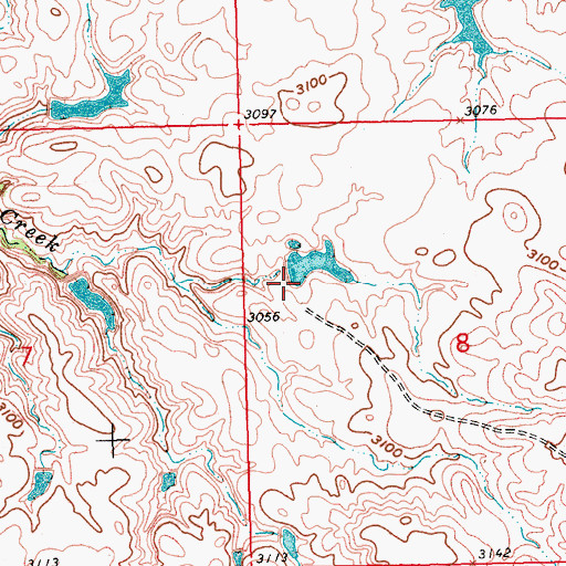 Topographic Map of Jensen Dam, SD