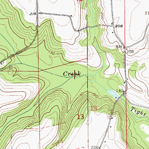 Topographic Map of Roundabout Creek, AL