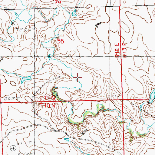 Topographic Map of Cecil Vig Dam, SD