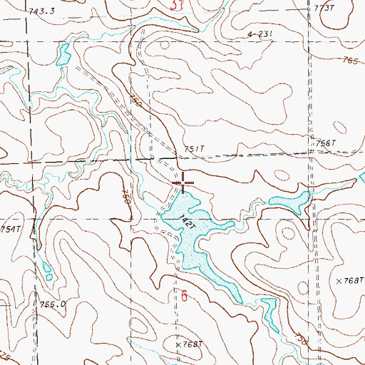 Topographic Map of Wlliam T Malloy Dam, SD
