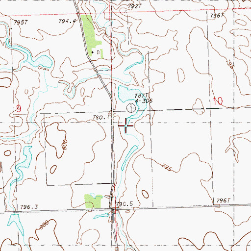 Topographic Map of Joe Hulm Dam, SD