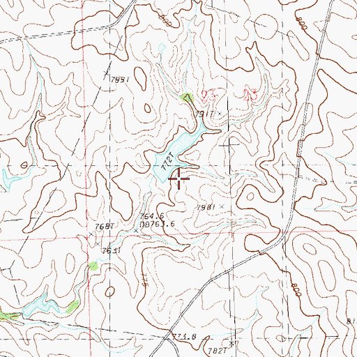 Topographic Map of Beryl Veal Dam, SD