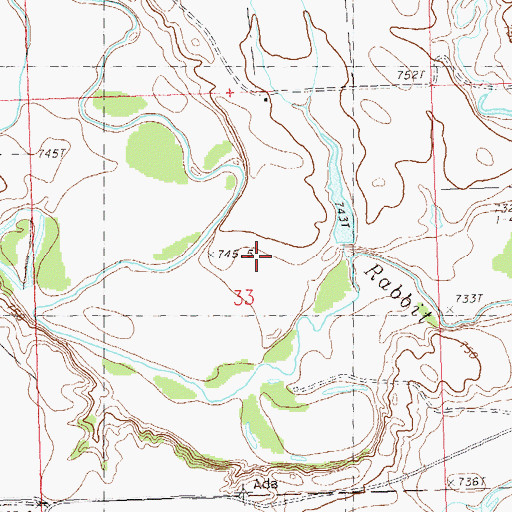 Topographic Map of Odou Patterson Dam, SD