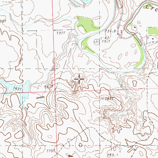 Topographic Map of Nolan Sexton Dam, SD