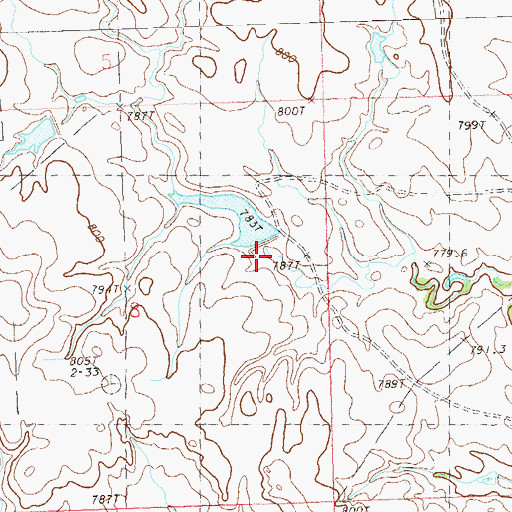 Topographic Map of Beryl Veal Dam, SD