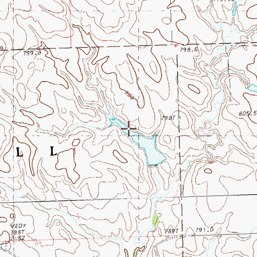 Topographic Map of Louie Englehardt Dam, SD