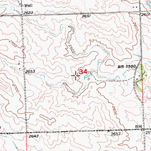 Topographic Map of Lewis Dam, SD