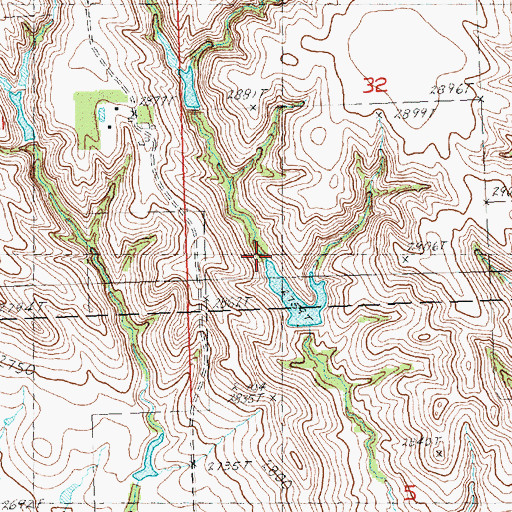 Topographic Map of Theodore Kjerstad Dam, SD