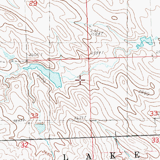 Topographic Map of Joe Papousek Dam, SD