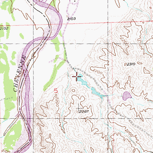 Topographic Map of Julian Cheney Dam, SD