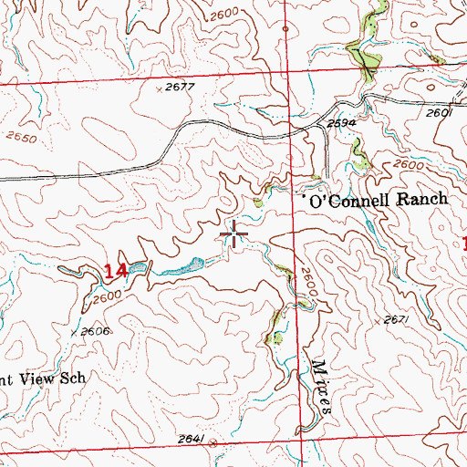 Topographic Map of Dannie O'Connell Dam, SD