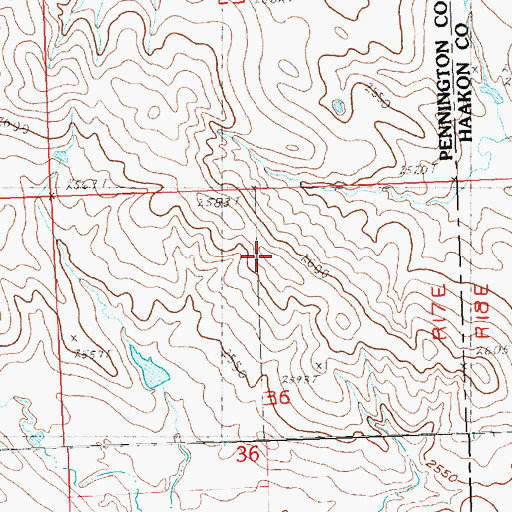 Topographic Map of Tony Krebs Dam, SD