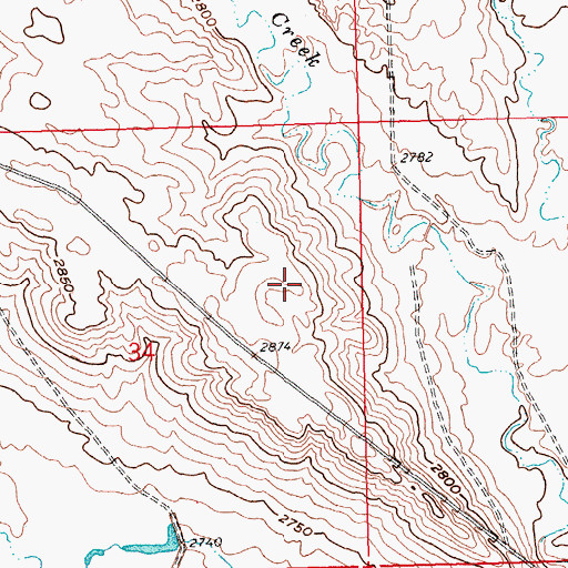Topographic Map of Floyd Strong Dam, SD