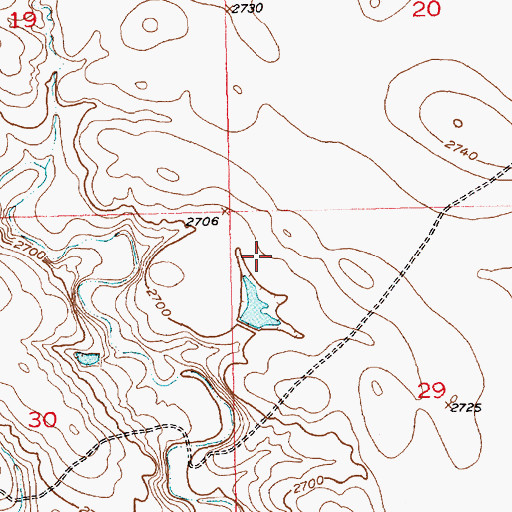 Topographic Map of Peters 1 Dam, SD