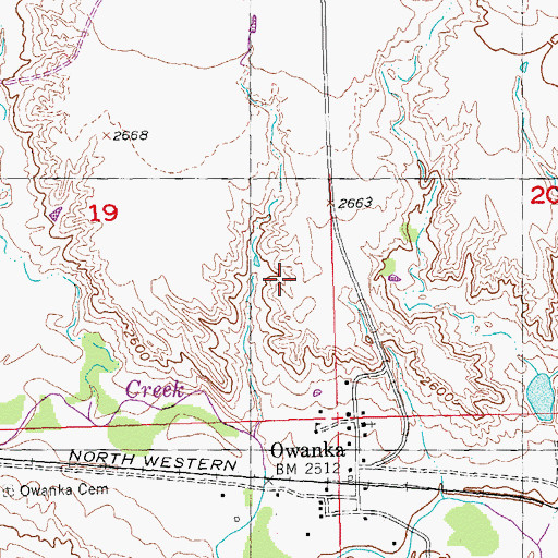 Topographic Map of Elmer Olseon Dam, SD