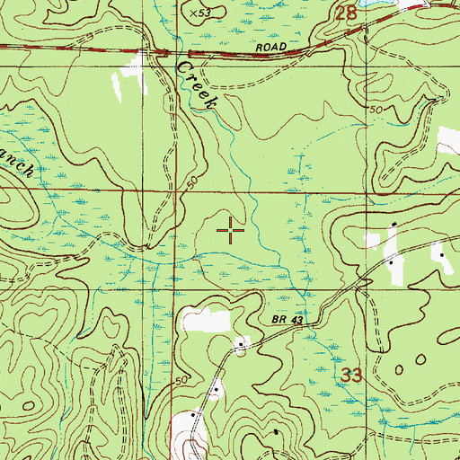 Topographic Map of Rowell Branch, AL