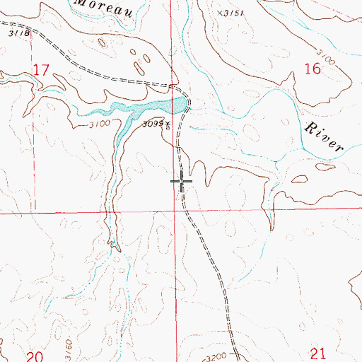 Topographic Map of Ted Matson Dam, SD