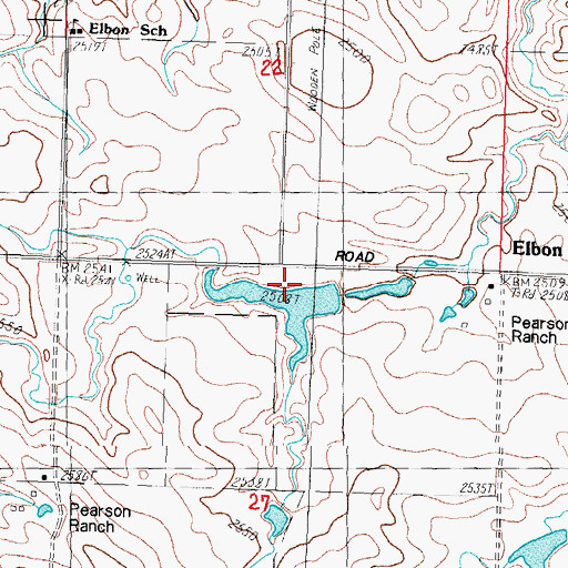 Topographic Map of Pere Pearson 1 Dam, SD