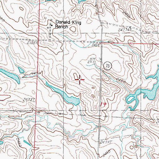 Topographic Map of Donald King 1 Dam, SD