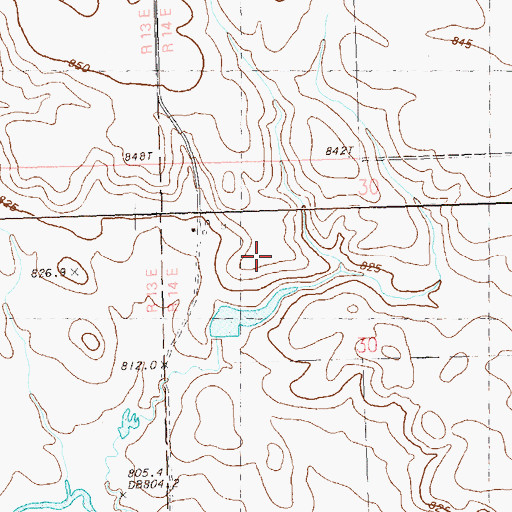 Topographic Map of John Penor Dam, SD