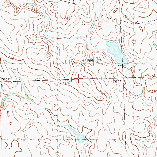 Topographic Map of Jack Bastain Dam, SD